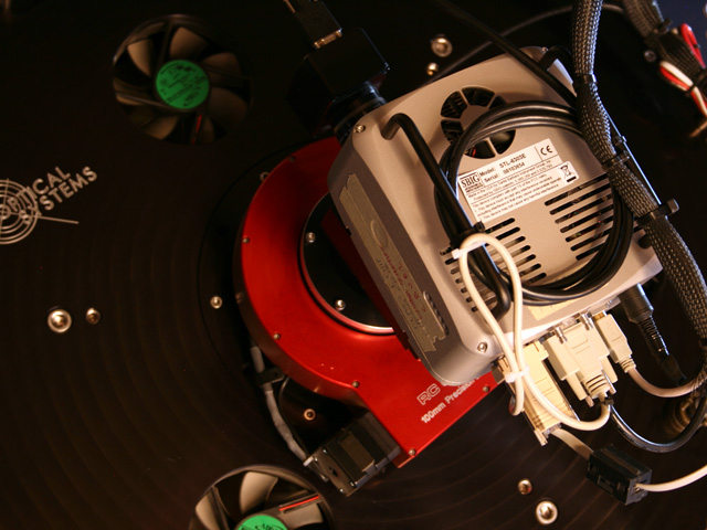 Our on-site 24 inch RCOS is presently involved in Caltech's sky survey and uses this SBIG CCD Camera and RCOS rotator. 24 inch rcos